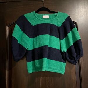 Old Navy Green and Navy Striped Sweater